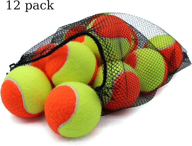 Magicorange Tennis Balls, 12 Pack Low Compression Stage Tennis Ball for Beginners Youth Kids Training Practicing with Mesh Bag for Easy Transport - Image 4